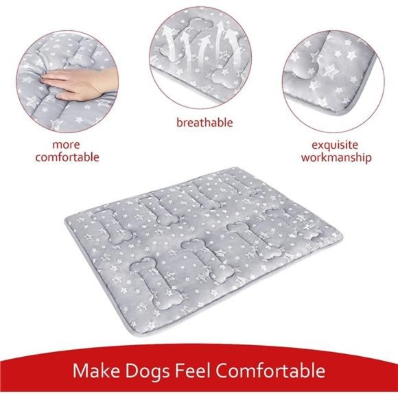 Dog Crate Mat (36" X 23"), Soft Dog Bed Mat with Cute Stars, Personalized DogPad - Picture 2 of 6